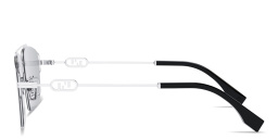 Shop FENDI O'Lock Square Sunglasses in Silver online.