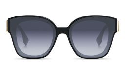 Shop FENDI Fendi First Blue Square Sunglasses in Black online.