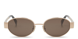 تسوق نظارات شمسية بيضاوية بشعار تريومف المعدني سيلين بلون بني أونلاين.