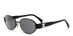 تسوق نظارات شمسية بيضاوية بشعار تريومف المعدني سيلين بلون أسود أونلاين.