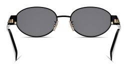 تسوق نظارات شمسية بيضاوية بشعار تريومف المعدني سيلين بلون أسود أونلاين.