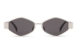 Shop CELINE Metal Triomphe Geometric Sunglasses in Silver online.