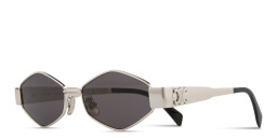 Shop CELINE Metal Triomphe Geometric Sunglasses in Silver online.