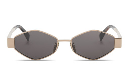 Shop CELINE Metal Triomphe Geometric Sunglasses in Rose Gold online.