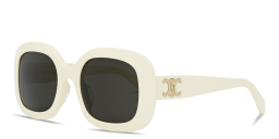 Shop CELINE Triomphe Square Sunglasses in Ivory online.