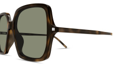 Shop SAINT LAURENT Lettering Oversized Butterfly Sunglasses in Havana online.