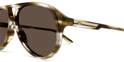 Shop GUCCI Logo Aviator Sunglasses in Havana online.