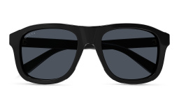 Shop GUCCI Lettering Pilot Sunglasses in Black online.