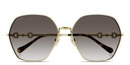 Shop GUCCI Oversized Irregular Sunglasses in Gold online.