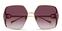 تسوق نظارات شمسية غير منتظمة كبيرة غوتشي بلون ذهبي أونلاين.