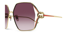 Shop GUCCI Oversized Irregular Sunglasses in Gold online.