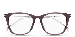 Shop SAINT LAURENT Unisex Square Eyeglasses in Brown online.