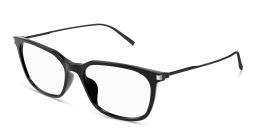 Shop SAINT LAURENT Wide Rectangle Eyeglasses in Black online.