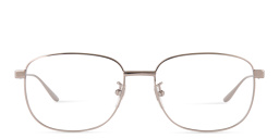 Shop GUCCI Wide Rectangle Eyeglasses in Silver online.