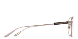 Shop GUCCI Wide Rectangle Eyeglasses in Silver online.