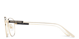 Shop GUCCI Wide Rectangle Eyeglasses in Gold online.