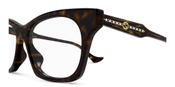 Shop GUCCI Wide Cat-Eye Eyeglasses in Havana online.