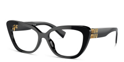 MIU MIU Wide Cat-Eye Eyeglasses in Black – Product Photo 2