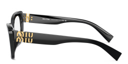 MIU MIU Wide Cat-Eye Eyeglasses in Black – Product Photo 3