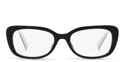 Shop MIU MIU Wide Rectangle Eyeglasses in Black online.