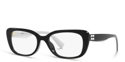 Shop MIU MIU Wide Rectangle Eyeglasses in Black online.