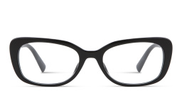 Shop MIU MIU Wide Rectangle Eyeglasses in Shiny Black online.