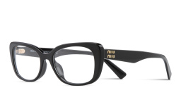 Shop MIU MIU Wide Rectangle Eyeglasses in Shiny Black online.