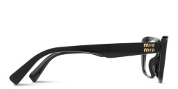 Shop MIU MIU Wide Rectangle Eyeglasses in Shiny Black online.