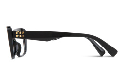 Shop MIU MIU Wide Rectangle Eyeglasses in Shiny Black online.