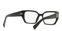 MIU MIU Square Eyeglasses in Matte Black – Product Photo 3