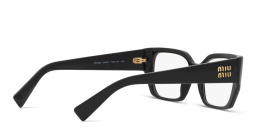 MIU MIU Square Eyeglasses in Matte Black – Product Photo 4