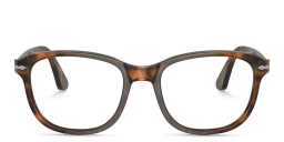 Shop PERSOL Unisex Square Eyeglasses in Brown Havana online.