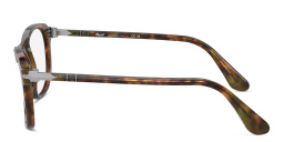 Shop PERSOL Unisex Square Eyeglasses in Brown Havana online.