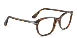 Shop PERSOL Unisex Square Eyeglasses in Brown Havana online.