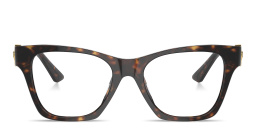 Shop VERSACE Medusa Irregular Eyeglasses in Havana online.
