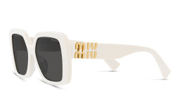 MIU MIU Irregular Sunglasses in White – Product Photo 1