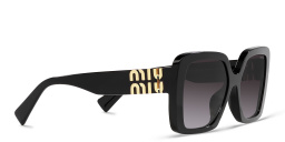 MIU MIU Irregular Sunglasses in Black – Product Photo 2