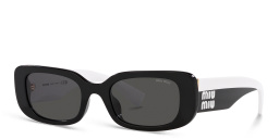 تسوق نظارات شمسية مستطيلة ميو ميو بلون أسود أونلاين.