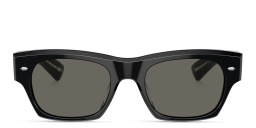 Shop OLIVER PEOPLES Rectangle Sunglasses in Black online.