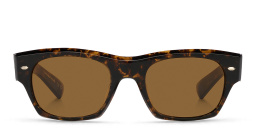 Shop OLIVER PEOPLES Rectangle Sunglasses in Walnut Tortoise online.