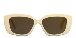 Shop CELINE Triomphe Geometric Sunglasses in Beige online.