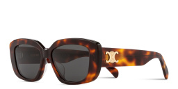 Shop CELINE Triomphe Geometric Sunglasses in Havana online.