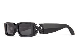Shop OFF WHITE Roma Unisex Rectangle Sunglasses in Black online.