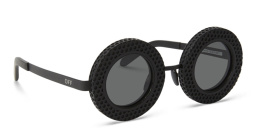 Shop OFF WHITE Chicago Unisex Round Sunglasses in Black online.