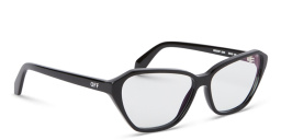 Shop OFF WHITE Unisex Wide Cat-Eye Eyeglasses in Black online.