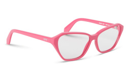 OFF WHITE Unisex Wide Cat-Eye Eyeglasses in Fuchsia – Product Photo 2