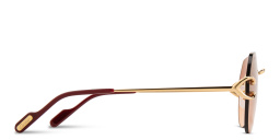 Shop Cartier Signature C de Cartier Rimless Aviator Sunglasses in Gold online.