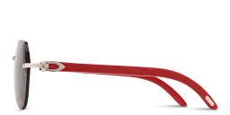 تسوق نظارات شمسية سينياتور سي دو كارتييه طراز أفياتور بدون إطار كارتييه بلون فضي أونلاين.