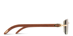 Shop Cartier Signature C de Cartier Rimless Rectangle Sunglasses in Gold online.