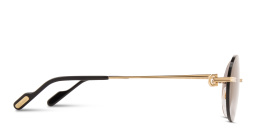 Shop Cartier Première de Cartier Rimless Oval Sunglasses in Gold online.